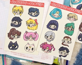 Magical Girl Sticker Sheet: Weatherproof Planner Stickers