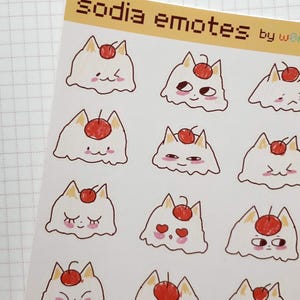 Cream Sode Cat Emotes - Stickers | Kawaii Heisei Juminocore Fruitcore | Sticker Sheet | FREE SHIPPING! |  Deco Planner Stickers | w0nkk0