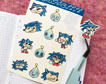SANIC Sticker Sheet: Old Web/Webcore, Waterproof Planner Stickers