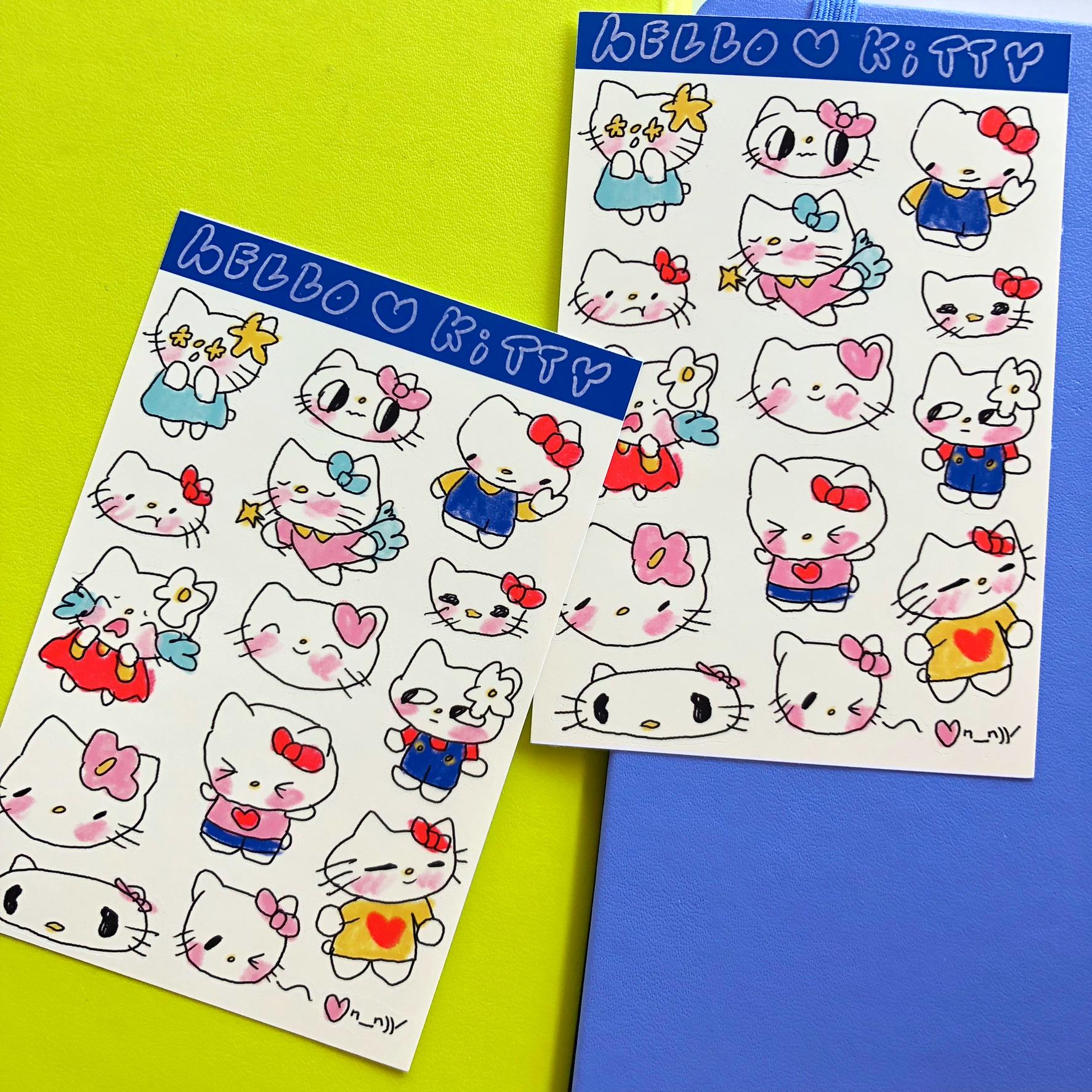 Kawaii Kitty Sticker Sheet: Waterproof Planner Stickers - Etsy