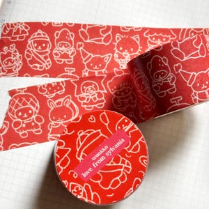 シルヴァンからの愛！赤と白のキッドコア 3m 厚手ワイドテープ