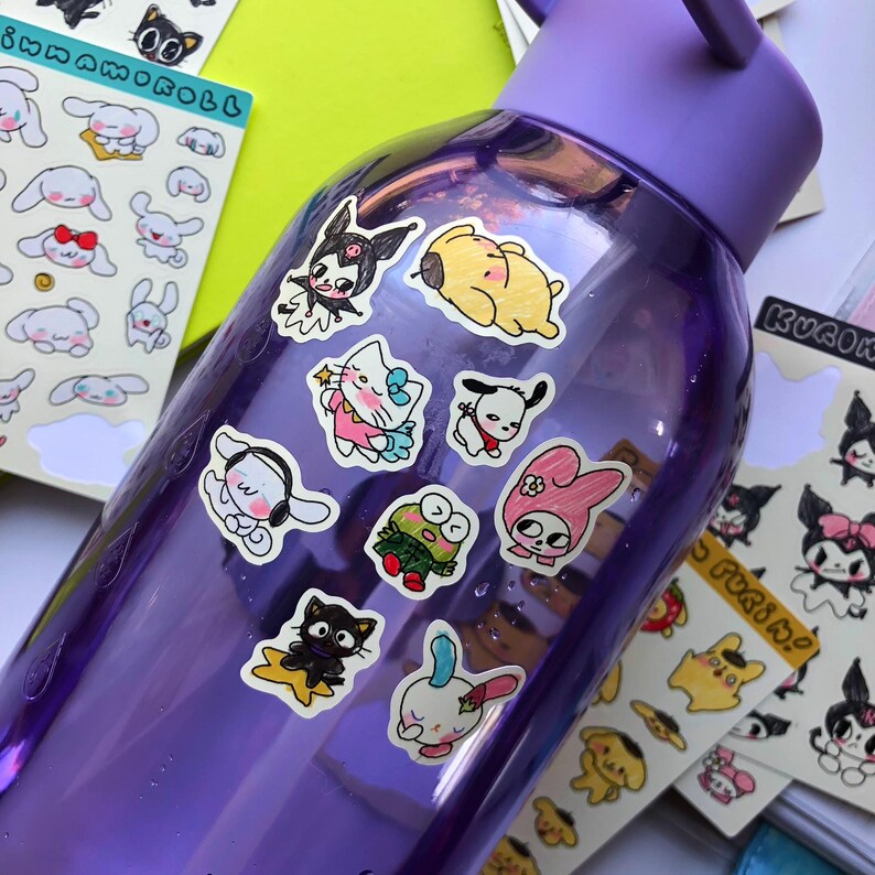 Kawaii Kitty Sticker Sheet: Waterproof Planner Stickers - Etsy