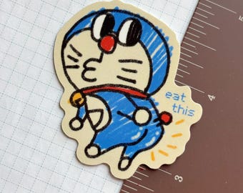 Kawaii Robo Cat Vinyl Sticker - Glossy Die Cut Decal