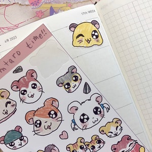 Hamster Scribbles Sticker Sheet: Weatherproof Planner Stickers