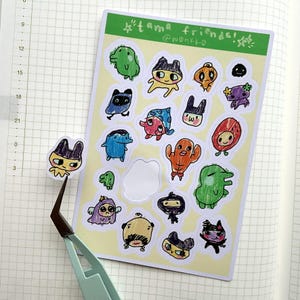 Tamagotchi Friends | Sticker Sheet | FREE SHIPPING! | Weatherproof Paper Planner Stickers | w0nkk0