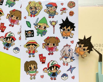 Pegatinas transparentes de Anime Crossing: Calcomanías resistentes a la intemperie para planificadores