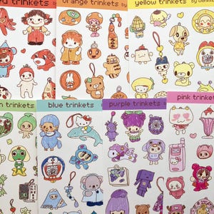 Rainbow Trinkets Stickers | Kawaii Heisei Juminocore | Sticker Sheet | FREE SHIPPING! |  Deco Planner Stickers | w0nkk0