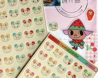 Kaomoji Panda Emotion Stickers | Emoji Icon Stickers | FREE SHIPPING! | Weatherproof Glossy Planner Sticker Sheet | w0nkk0