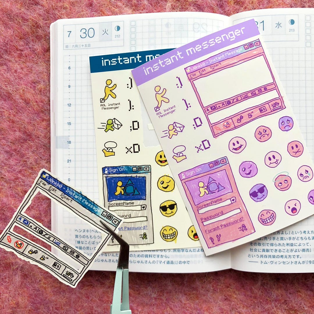 Webcore Stickers Instant Messenger Sticker Sheet: Old Webcore Waterproof Planner ...
