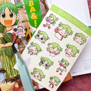 Vierblättriges Kleeblatt | Kawaii Anime Sticker Bogen | KOSTENLOSER VERSAND! | Wetterfeste Planer Aufkleber | w0nkk0