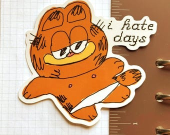 i hate days | Kawaii Trinket Die Cut Vinyl Stickers | FREE SHIPPING! | Vinyl Stickers | w0nkk0