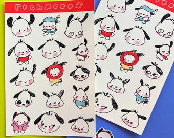 Little Black and White Puppy! | Sticker Sheet | FREE SHIPPING! | Weatherproof Paper Planner Stickers | w0nkk0