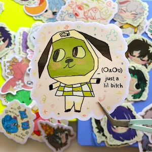 Digi-Bow-Wow Animal Cutie Sticker: Die Cut Glossy Vinyl