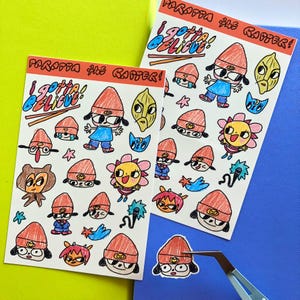 rappender und tanzender Welpe | Stickerbogen | KOSTENLOSER VERSAND! | Wetterfeste Planer Aufkleber | w0nkk0