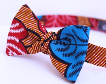 African Bowtie, Blue Bow tie, Wedding Bowtie, Self-Tie Bow tie, Ties For Men, Gifts For Men, Groomsmen Bow tie