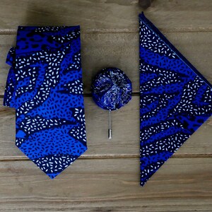 African Print Necktie, Blue Necktie, Wax Print Tie, Something Blue, Wedding Tie, Father’s Day Gifts, Gif For Dad, Gifts For Men,