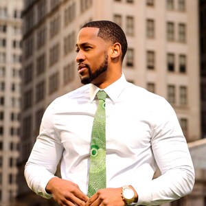 African Print Tie, Green Tie, Men's Tie, Ankara Tie, Wedding Tie, Groom's Necktie, Groomsmen's Tie, Gifts for Men, Pocket Square, Fall Tie image 2
