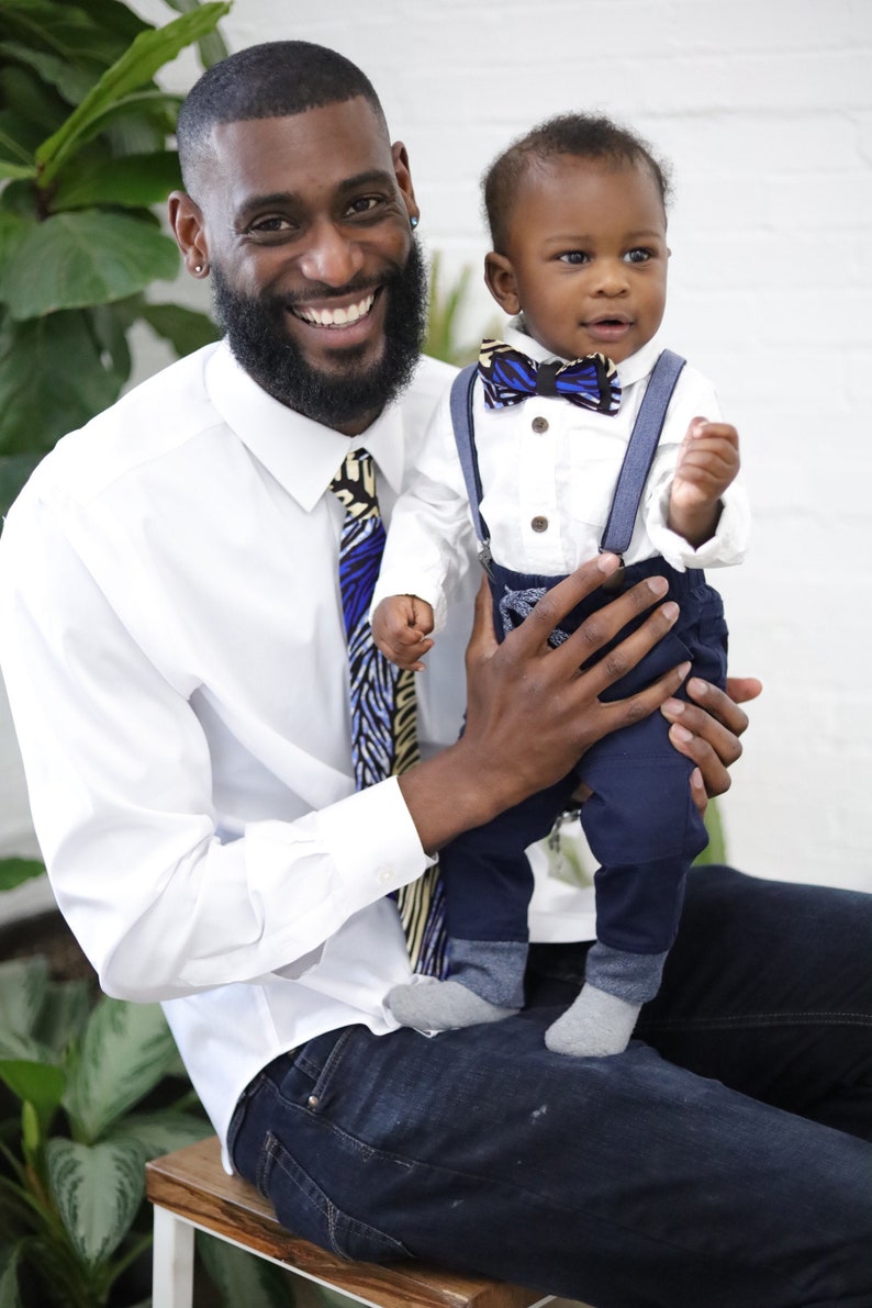 African Print Necktie, Mens Tie, Blue Tie, Wedding Tie, Mens Gifts image 1