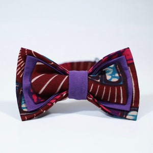 Ankara Print Bowtie, Pink and Purple Bowtie, Pre-Tied Bowtie