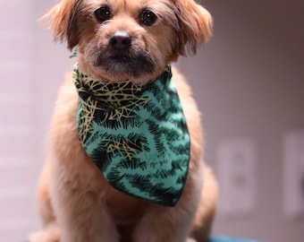 African Fabric Dog Bandana, Green Dog Bandana, Ankara Dog Accessories, Pet Neckwear, Pet Gifts, Unique Gifts, Gifts For Dog Lovers,