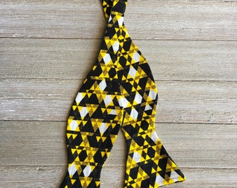 African wax bow tie, yellow bow tie, mens bow tie, kids bow tie, wedding bow tie, grooms bow tie