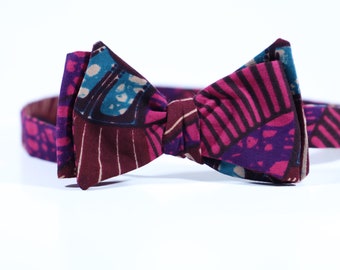 African Print Bowtie, Ankara Bow tie, Turban Wax, Ankara Headwrap