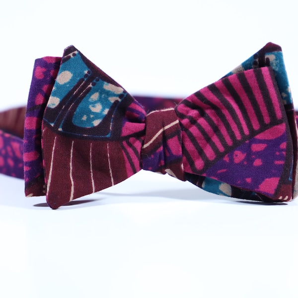 African Print Bowtie, Ankara Bow tie, Turban Wax, Ankara Headwrap