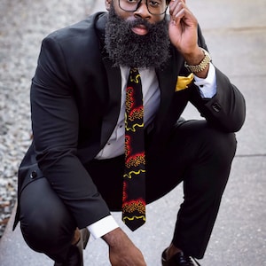 African Print  Necktie, Ties For Men, Black Tie, Wedding Tie, Gifts for Men