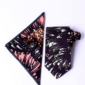 African fabric necktie, wedding necktie, Men&#39;s necktie, Formal necktie, Green Tie, Peach Necktie, Father&#39;s Day Gifts
