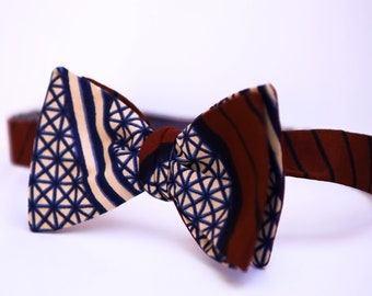 African Bowtie, Navy Blue Bow tie, Wedding Bowtie, Self-Tie Bow tie, Ties For Men, Gifts For Men, Groomsmen Bow tie