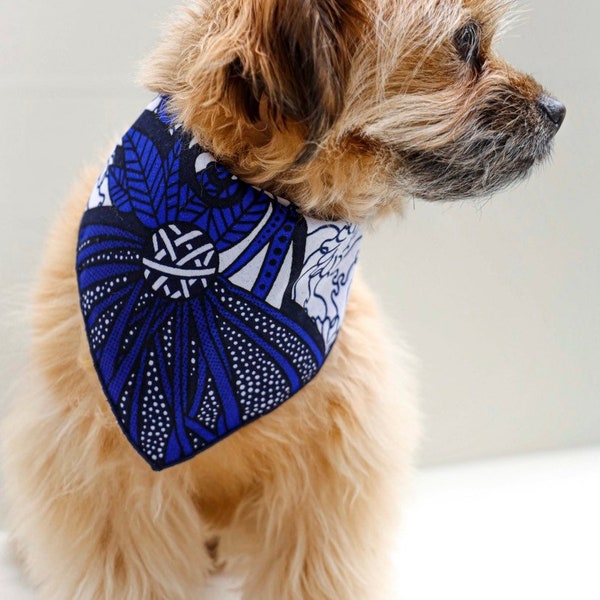 African Dog Bandana, Bandana for Dogs,  Bandana, Blue Bandana, Pet Gifts, Dog Clothing