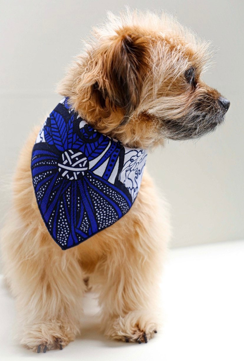 Bandana Pour Chien Africain, Bandana Chiens, Bandana, Bleu, Cadeaux Animaux de Compagnie, Vêtements 