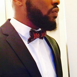 Black African Bow Tie, Unique Bow Tie, Bow Tie, Ankara bow tie, Nigerian bow tie, Bow Tie for men, Bow Tie for women, Bow Tie for kids image 2