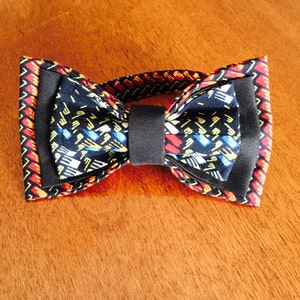 Black African Bow Tie, Unique Bow Tie, Bow Tie, Ankara bow tie, Nigerian bow tie, Bow Tie for men, Bow Tie for women, Bow Tie for kids image 1