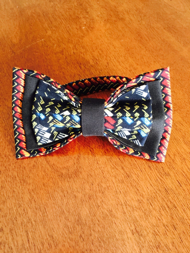 Black African Bow Tie, Unique Bow Tie, Bow Tie, Ankara bow tie, Nigerian bow tie, Bow Tie for men, Bow Tie for women, Bow Tie for kids image 1