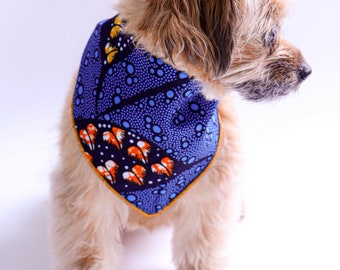 Dog Bandana, African Dog Bandana, Gray Bandana, Pet Neckwear