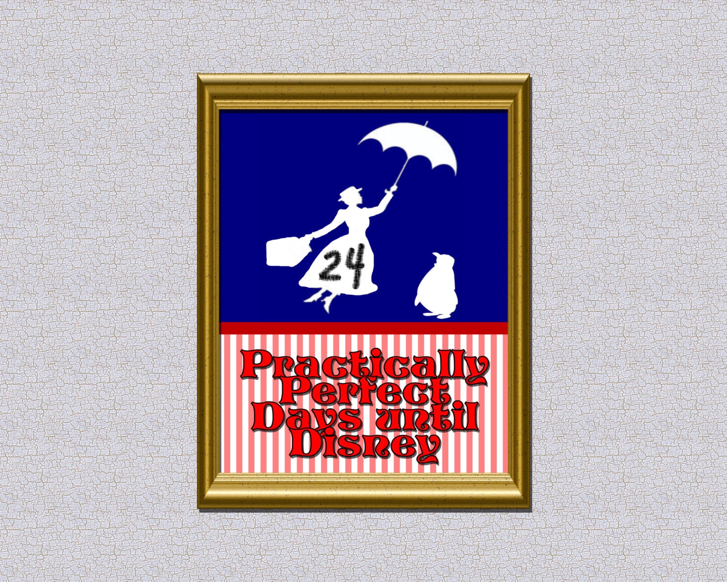 Mary Poppins Disney Trip Countdown Calendar Download 8x10 Dry Etsy