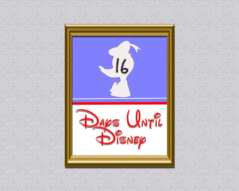 Donald Duck Disney Trip Countdown Calendar Download 8x10 Etsy