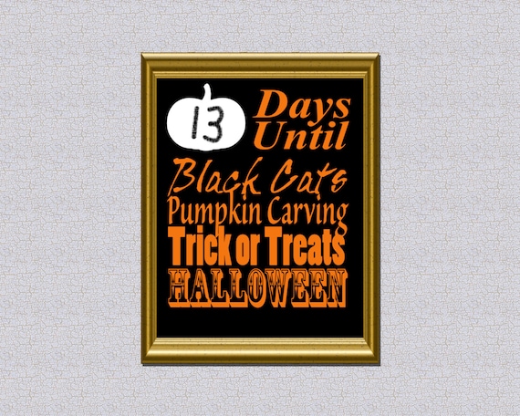 Printable Halloween advent Calendar Instant Download