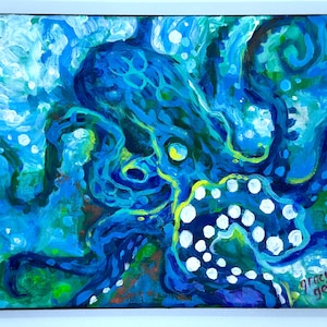 Octopus original acrylic painting 8x10”