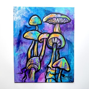Inky mushrooms painting cool version