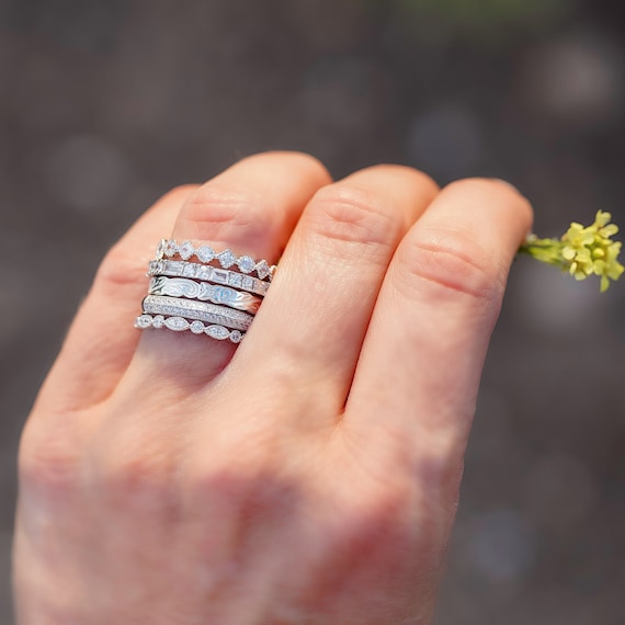 The Vintage Stacking Band Women s Vintage Cubic Zirconium Stacking Ring