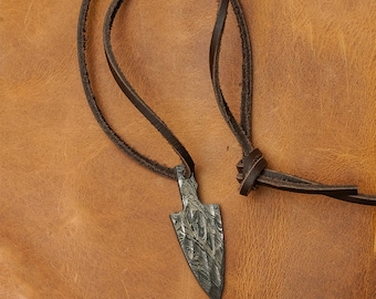 Damascus Arrowhead Necklace