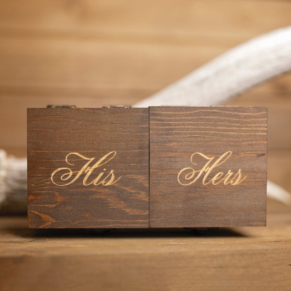 His & Hers - Wedding Ring Box (Pine)