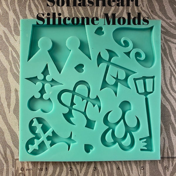 Molde de silicona con forma de corazón para videojuegos, molde de resina UV, molde de silicona, molde para jabón, molde de arcilla, molde para cera, molde de resina, molde bonito