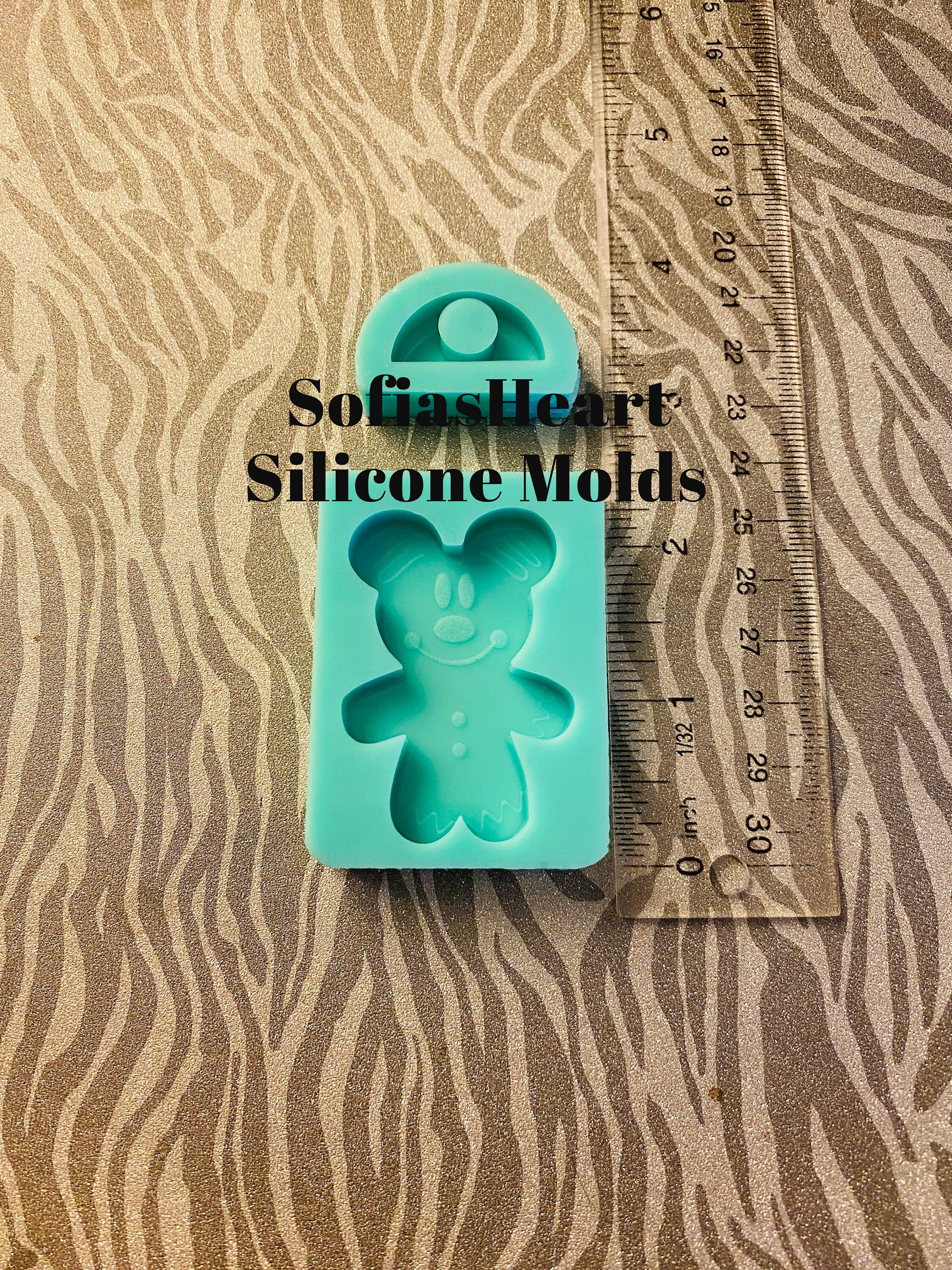 New Disney Mickey Mouse Ginger Bread Straw Topper Silicone Mold