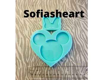 Mickey Mouse with or without bow. Ornament size silicone mold, Mickey mold, minnie mold, Silicone mold, resin silicone mold, mold for resin