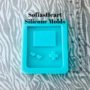 Gameboy Shaker Silicone Mold Heart Buttons