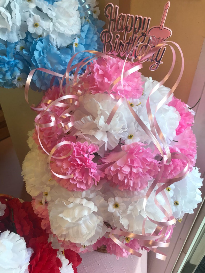 Cemetery Silk Memorial Birthday Cake Cemetery Flowers Etsy