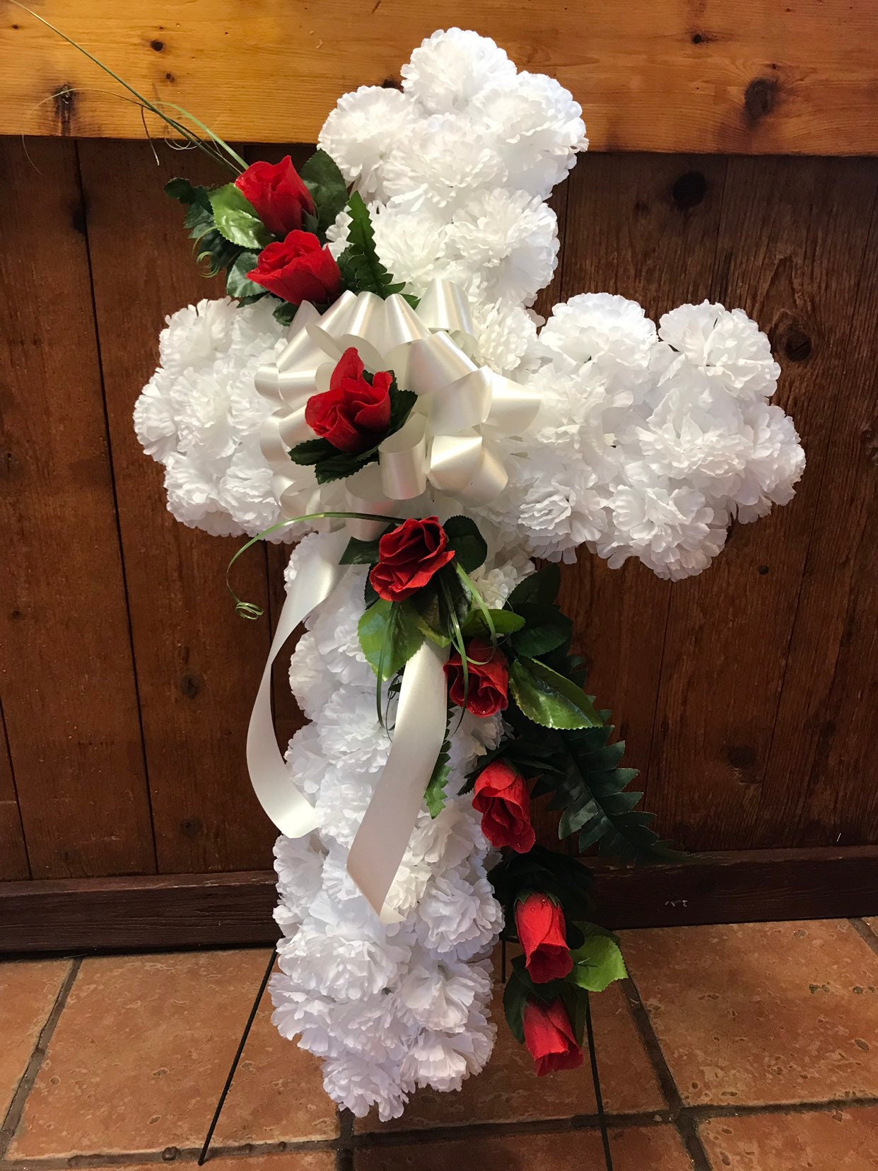 Cemetery cross cemetary flowers easter spring Fathers Etsy